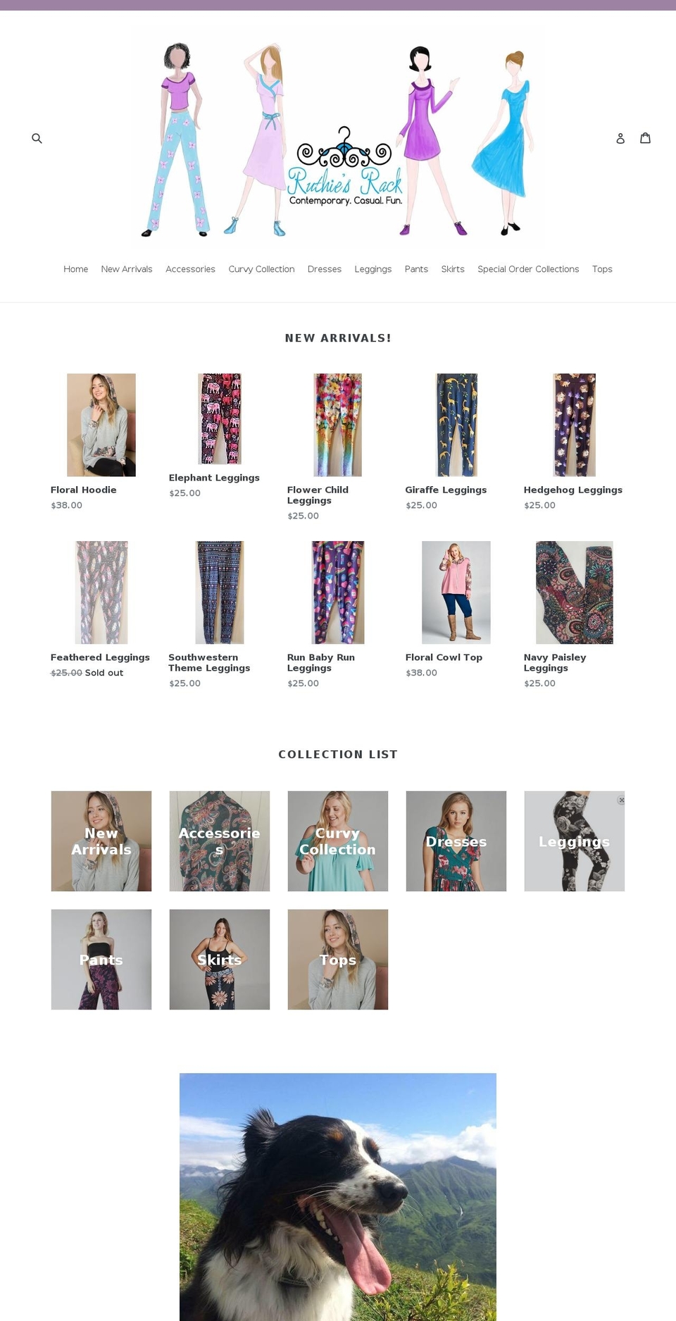 ruthiesrack.com — Shopify storefront screenshot