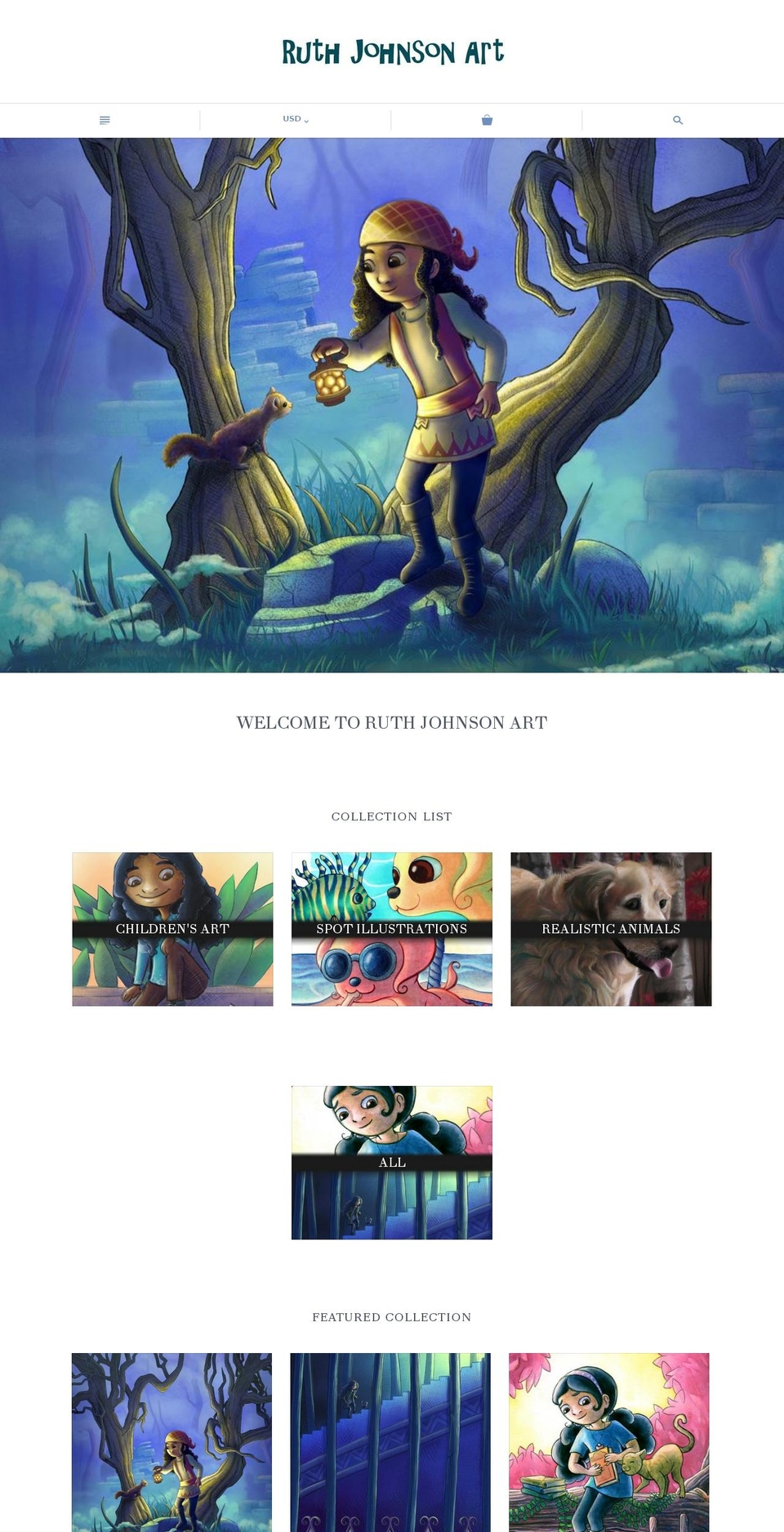 ruthjohnsonart.com — Shopify storefront screenshot
