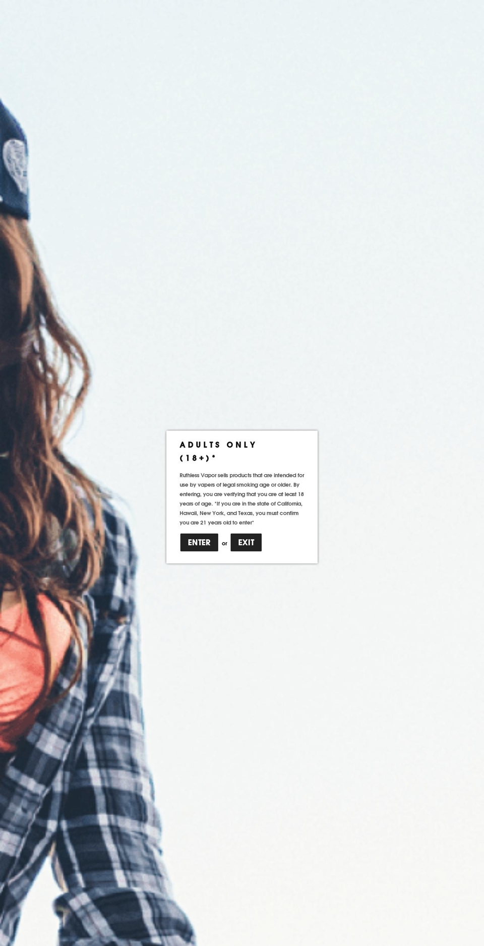 ruthlessvapor.com shopify website screenshot