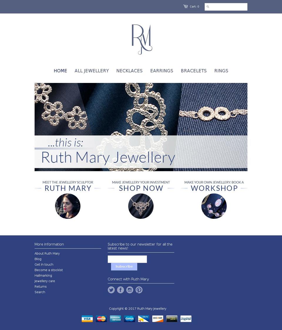 ruthmary.com shopify website screenshot