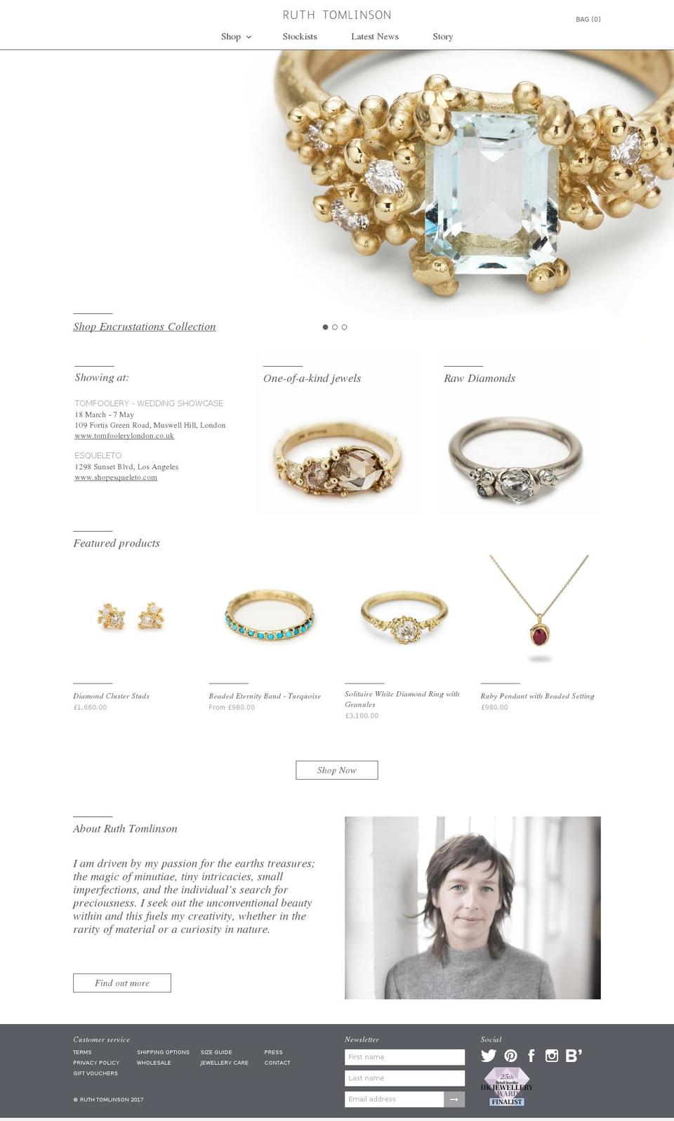 ruthtomlinson.com shopify website screenshot