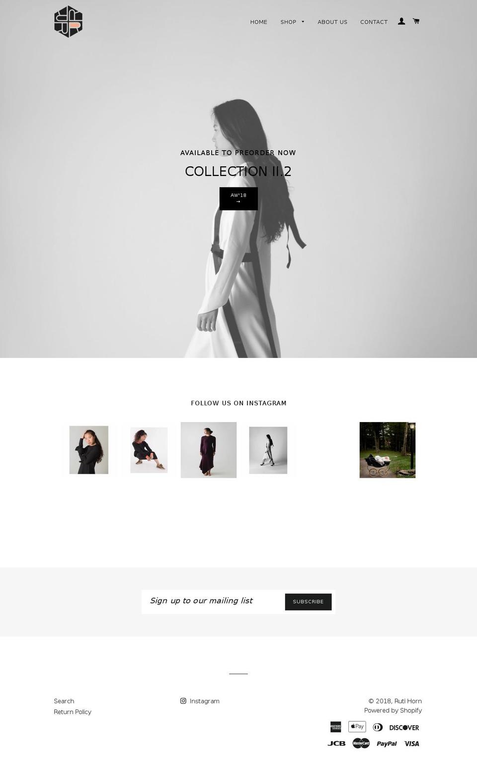 rutihorn.com shopify website screenshot
