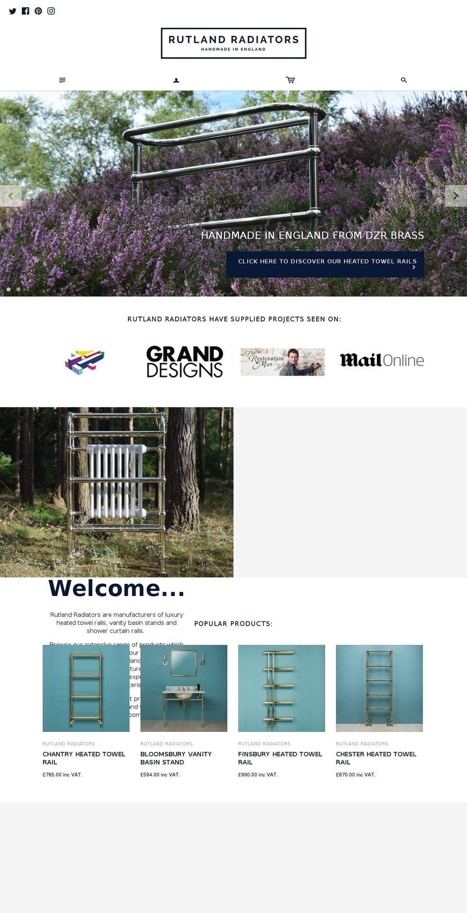 rutland-radiators.co.uk shopify website screenshot