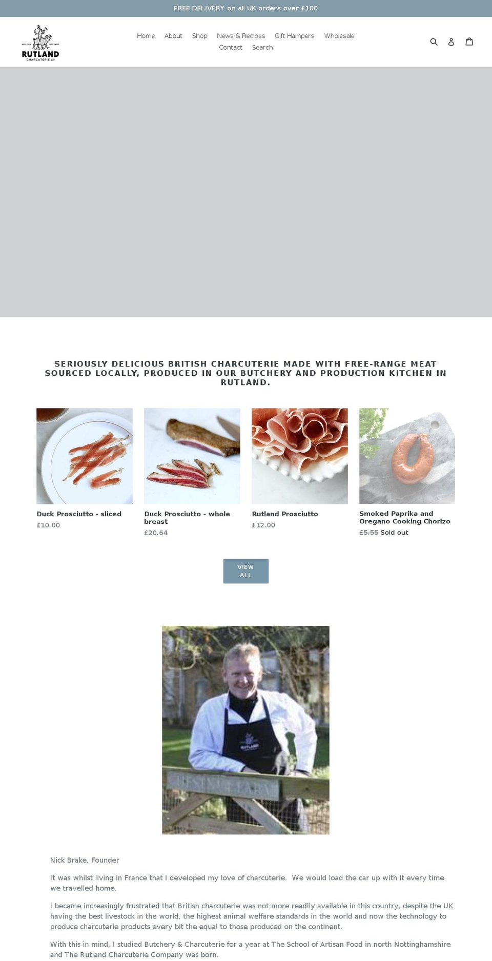 rutlandcharcuterie.co.uk shopify website screenshot