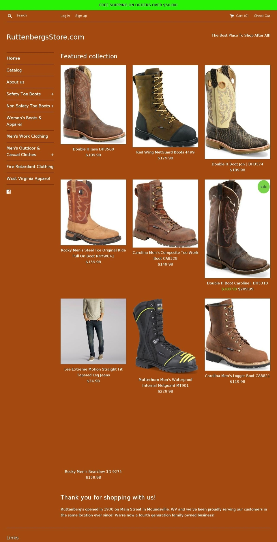 ruttenbergsstore.com — Shopify storefront screenshot