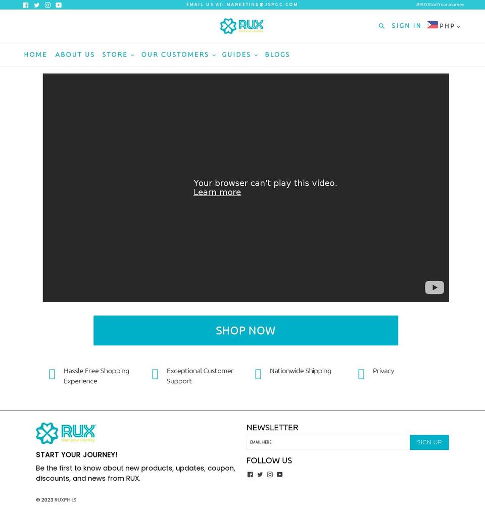 ruxph.com shopify website screenshot