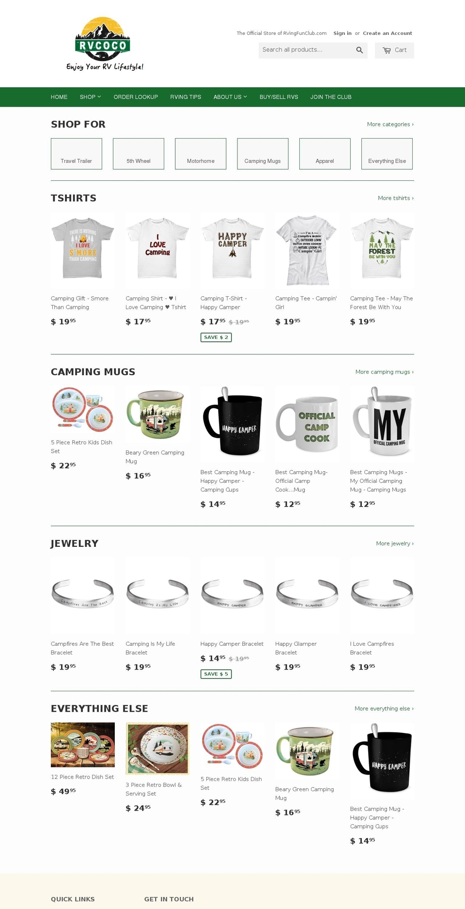 rvgifts.net shopify website screenshot