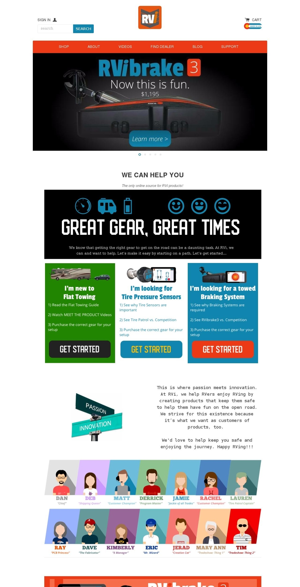 rvibrake.org shopify website screenshot