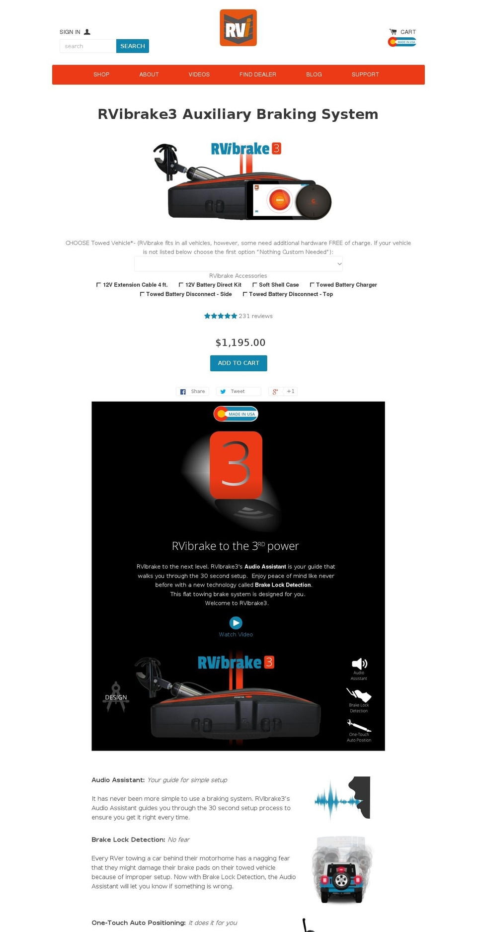 rvibrake2.com — Shopify storefront screenshot
