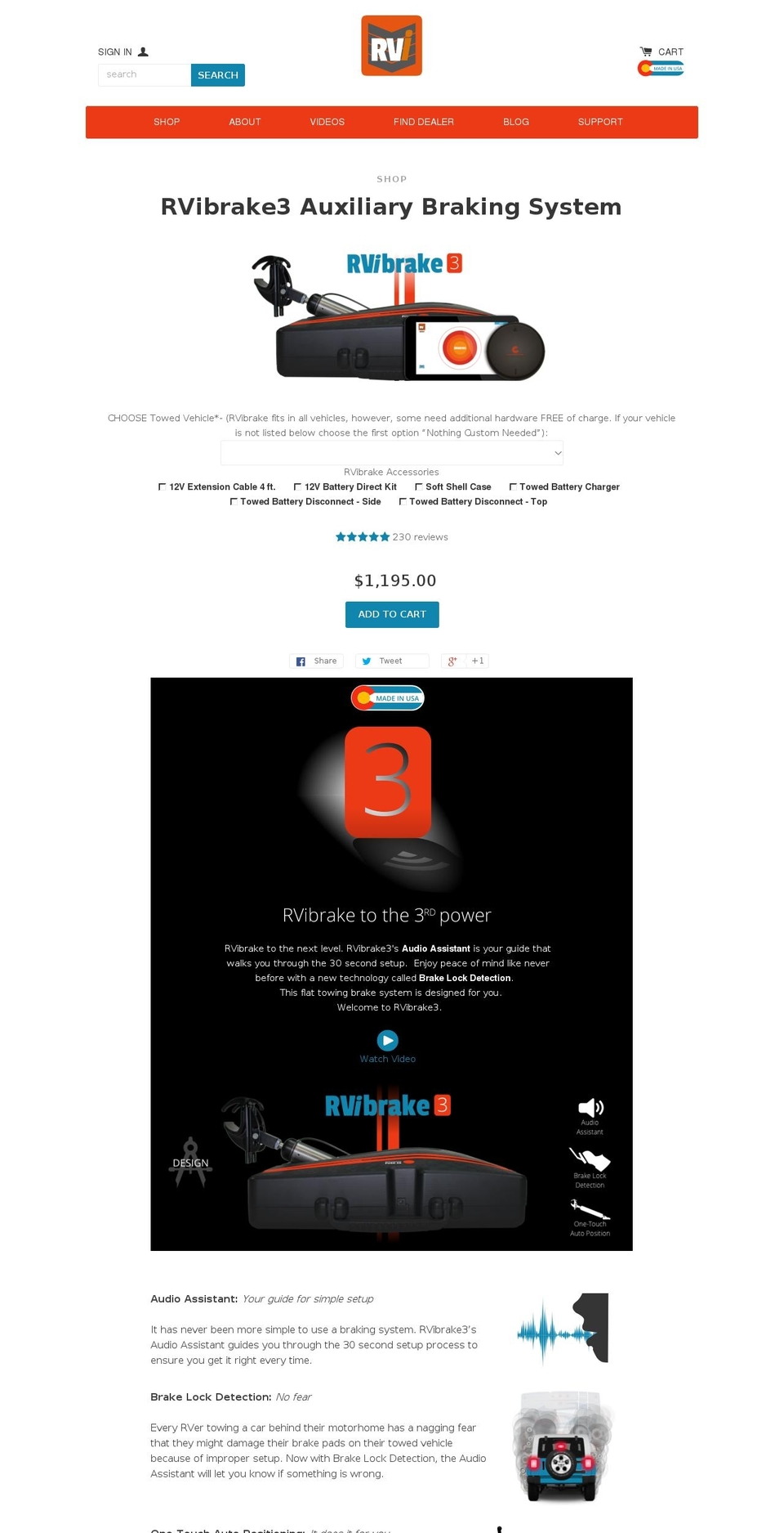 rvibrake3.com — Shopify storefront screenshot