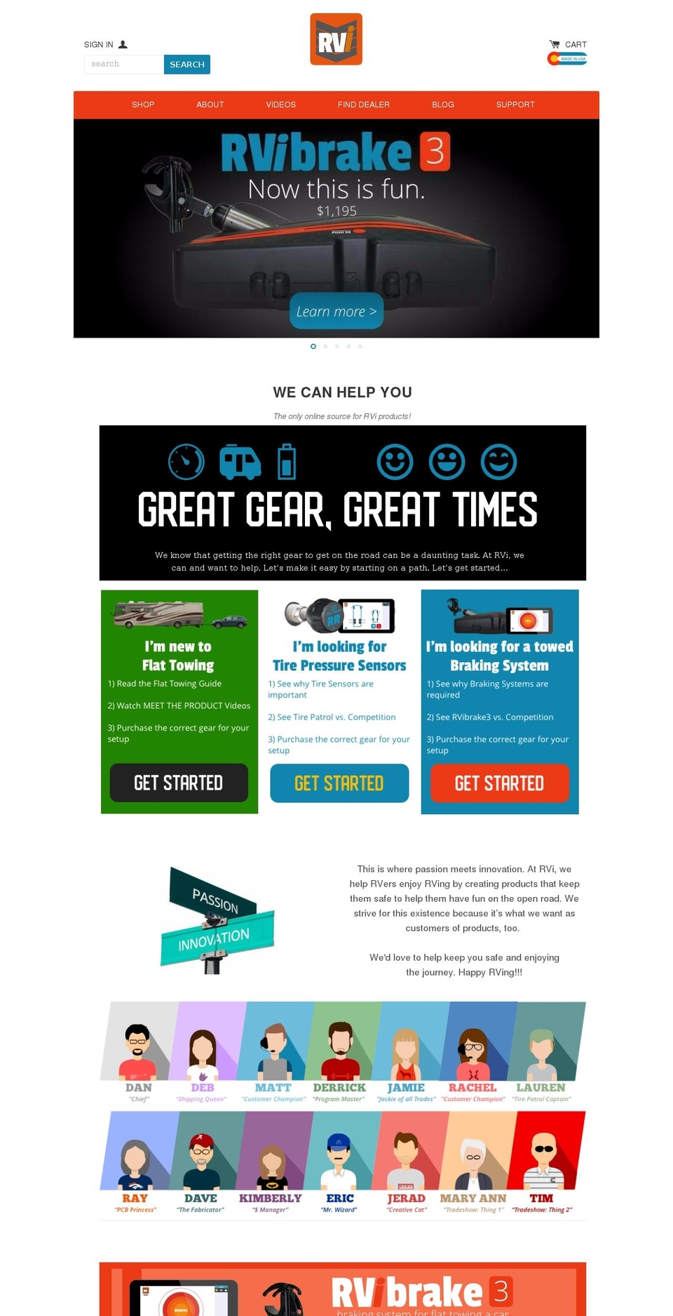 rvinnovations.com — Shopify storefront screenshot