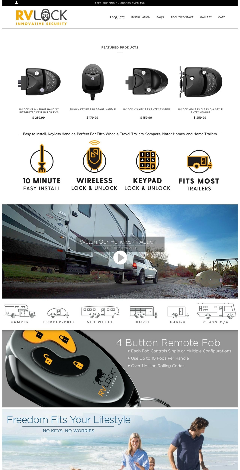rvlockandmore.com shopify website screenshot