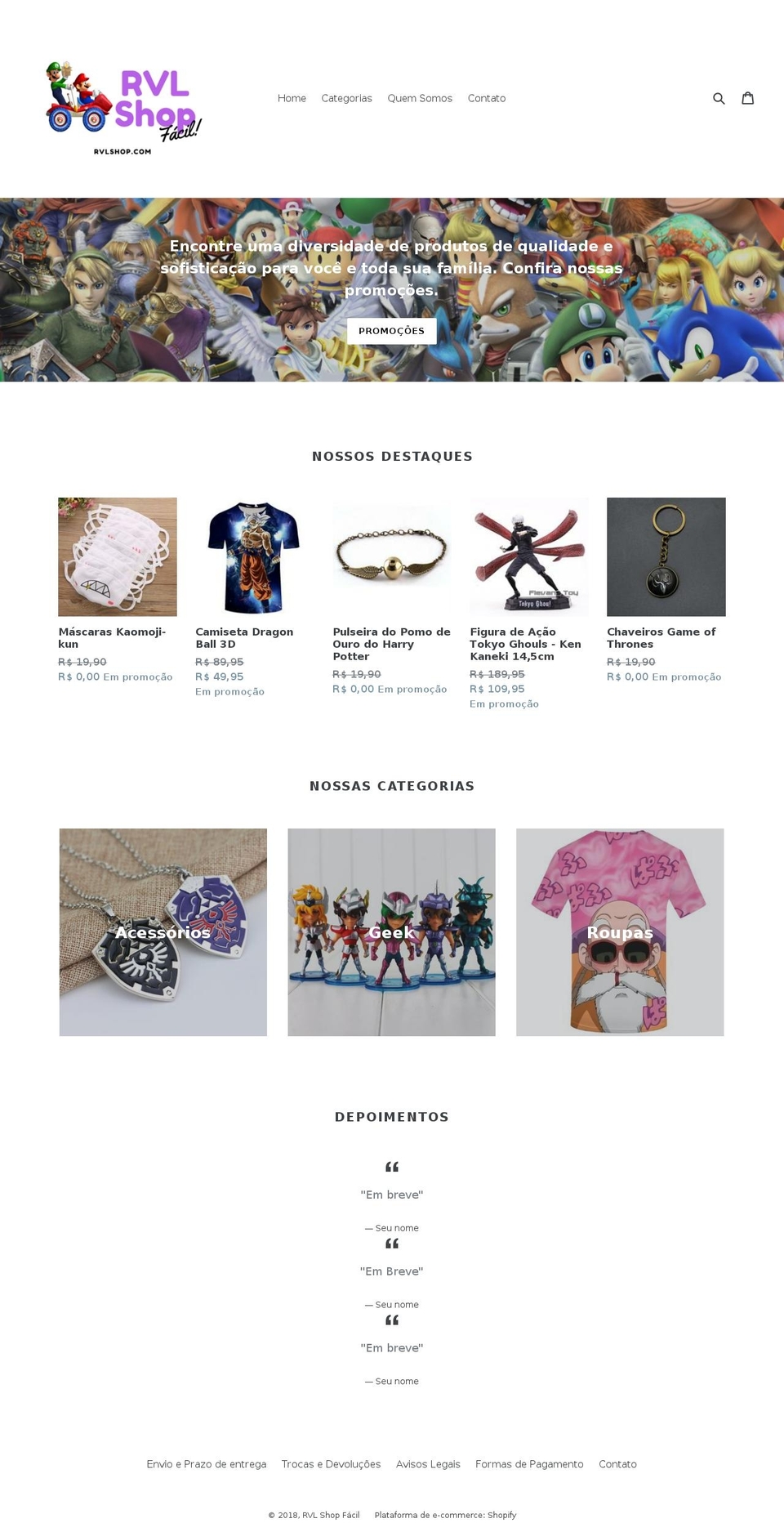 rvlshop.com — Shopify storefront screenshot
