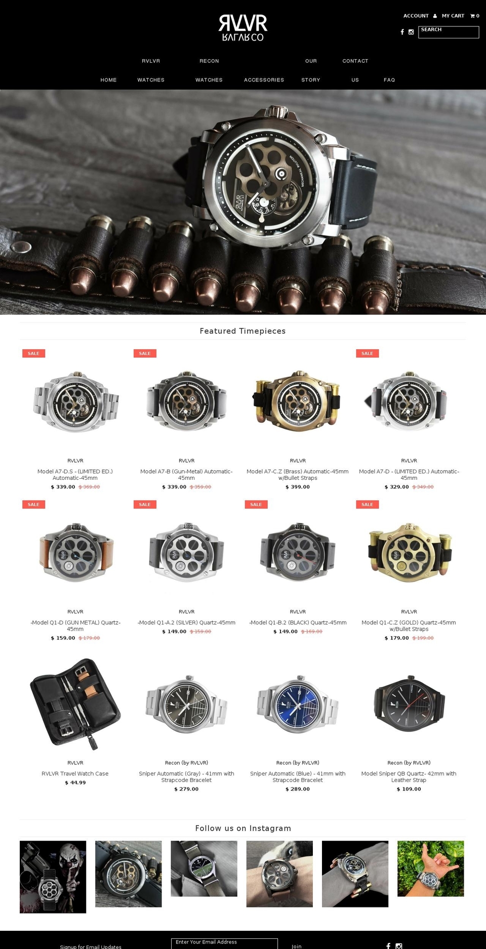 rvlvrwatches.com — Shopify storefront screenshot