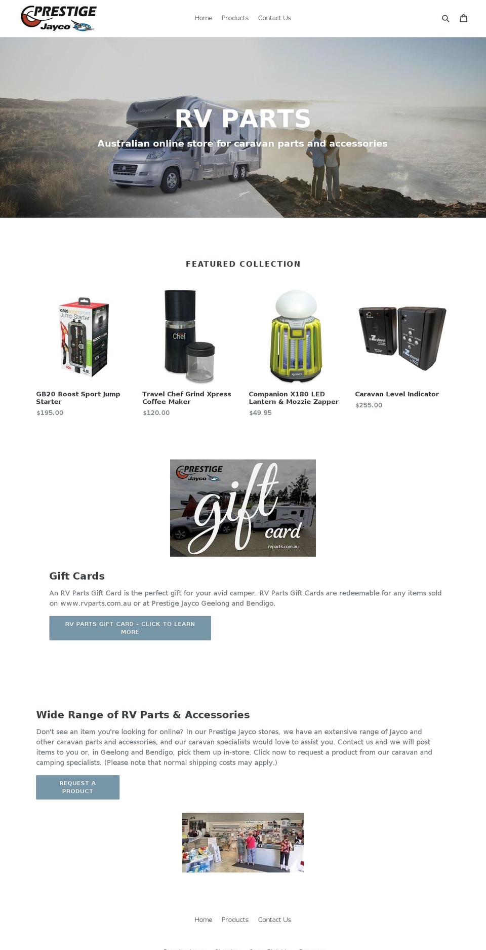 rvparts.com.au shopify website screenshot