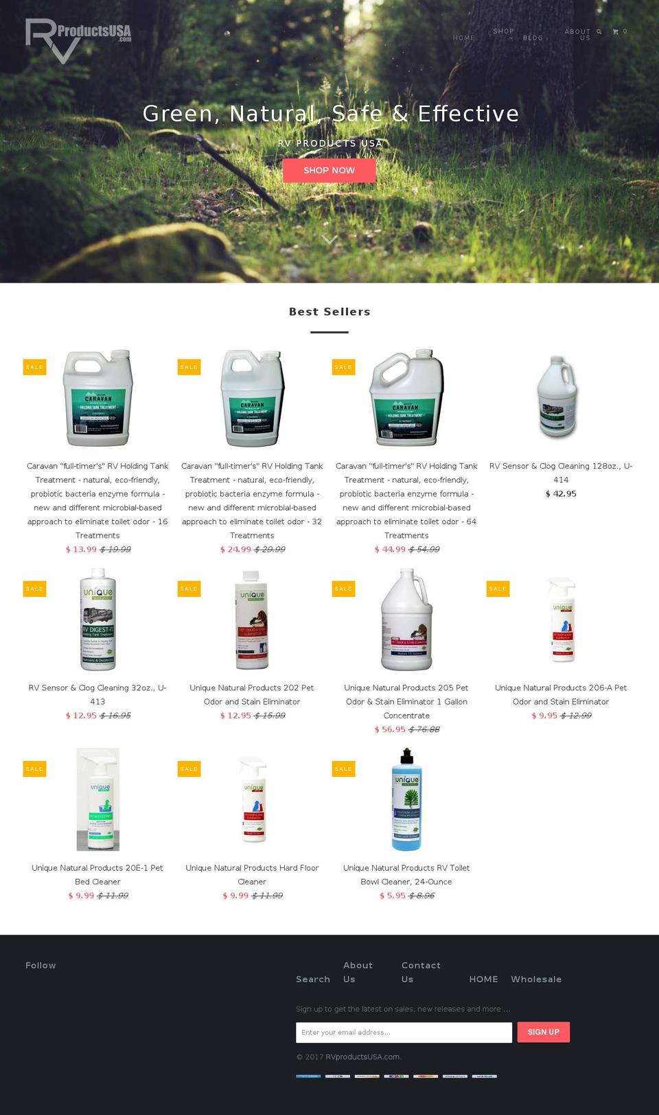 rvproductsusa.net shopify website screenshot