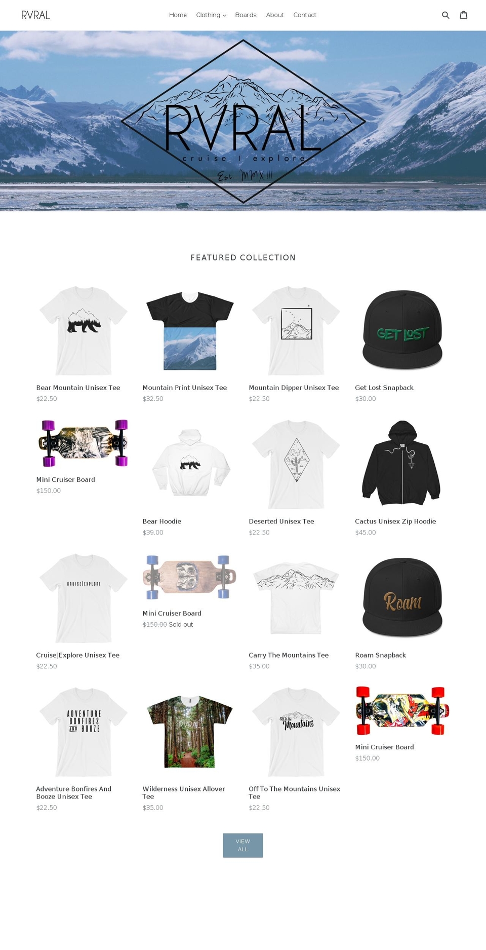 rvral.com — Shopify storefront screenshot