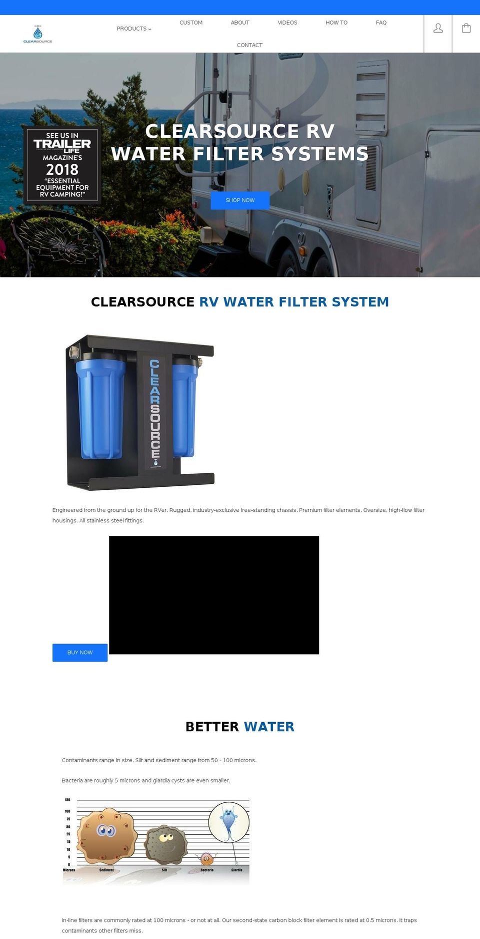 rvwaters.com shopify website screenshot