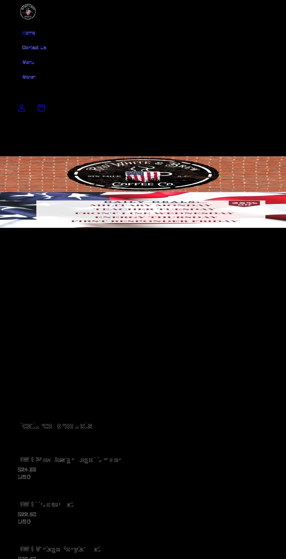 rwb-coffee.com shopify website screenshot