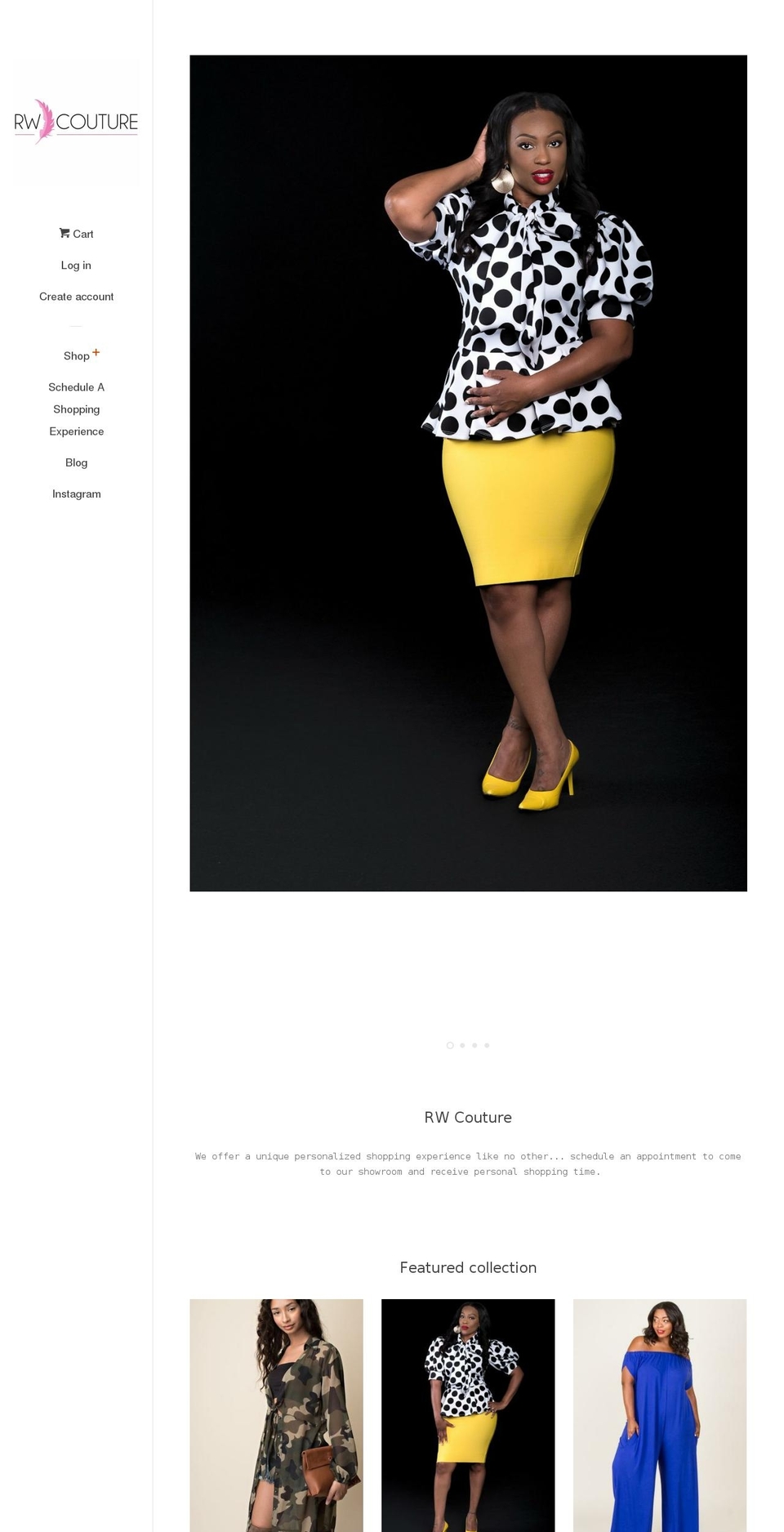 rwcouturefashion.com — Shopify storefront screenshot
