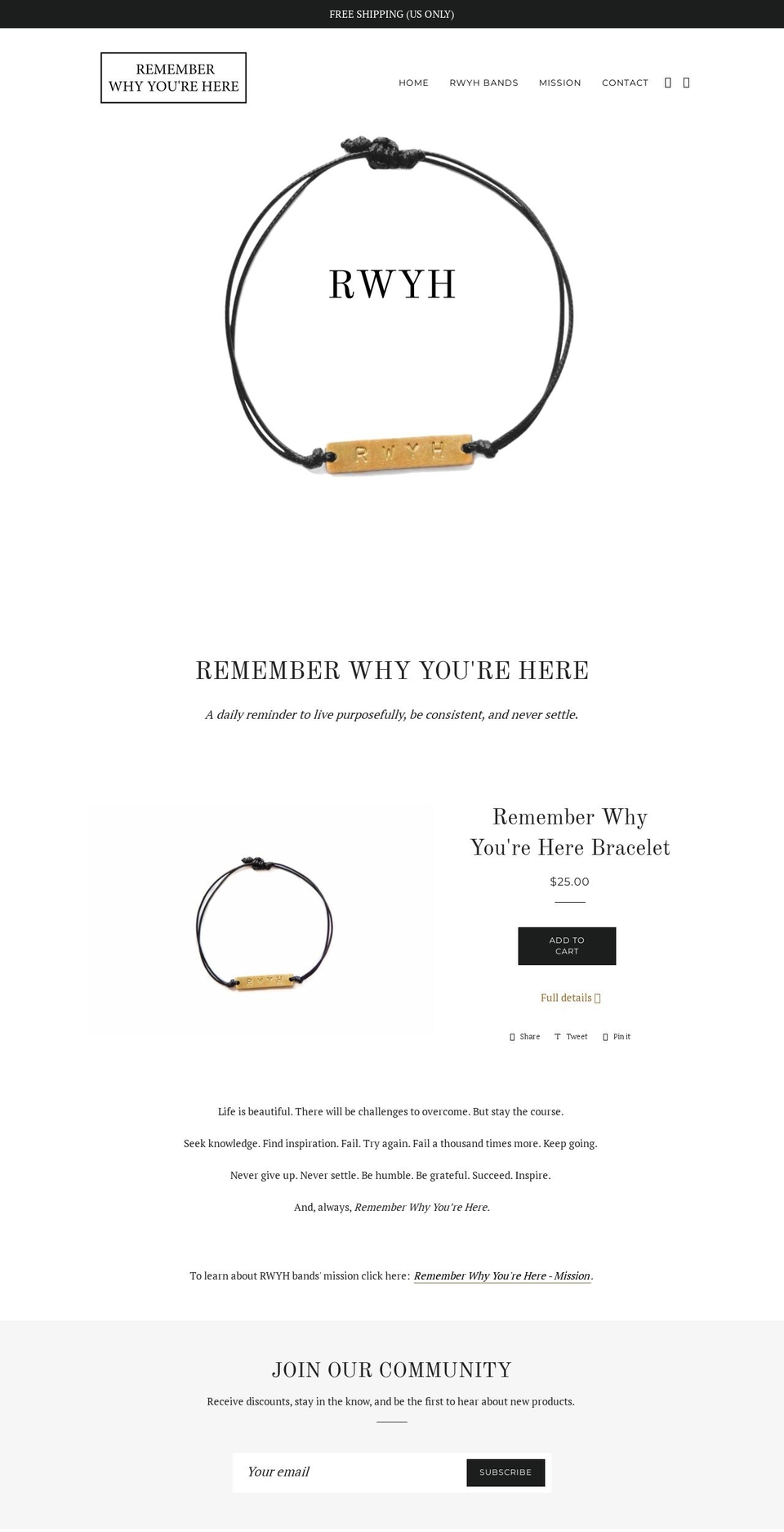 rwyhbands.com — Shopify storefront screenshot