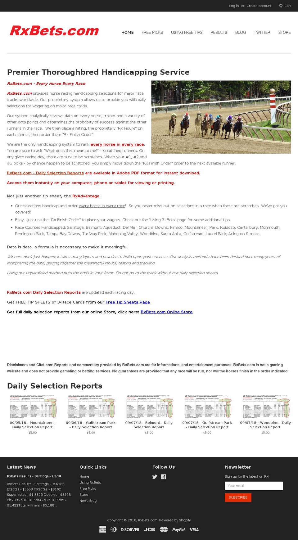 rxbets.com shopify website screenshot