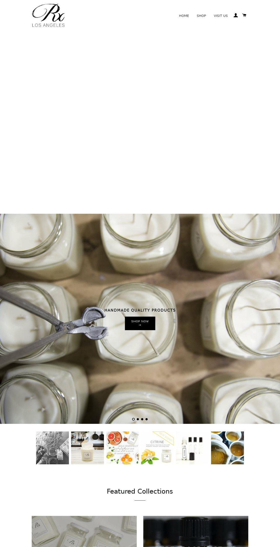 rxcandles.com shopify website screenshot