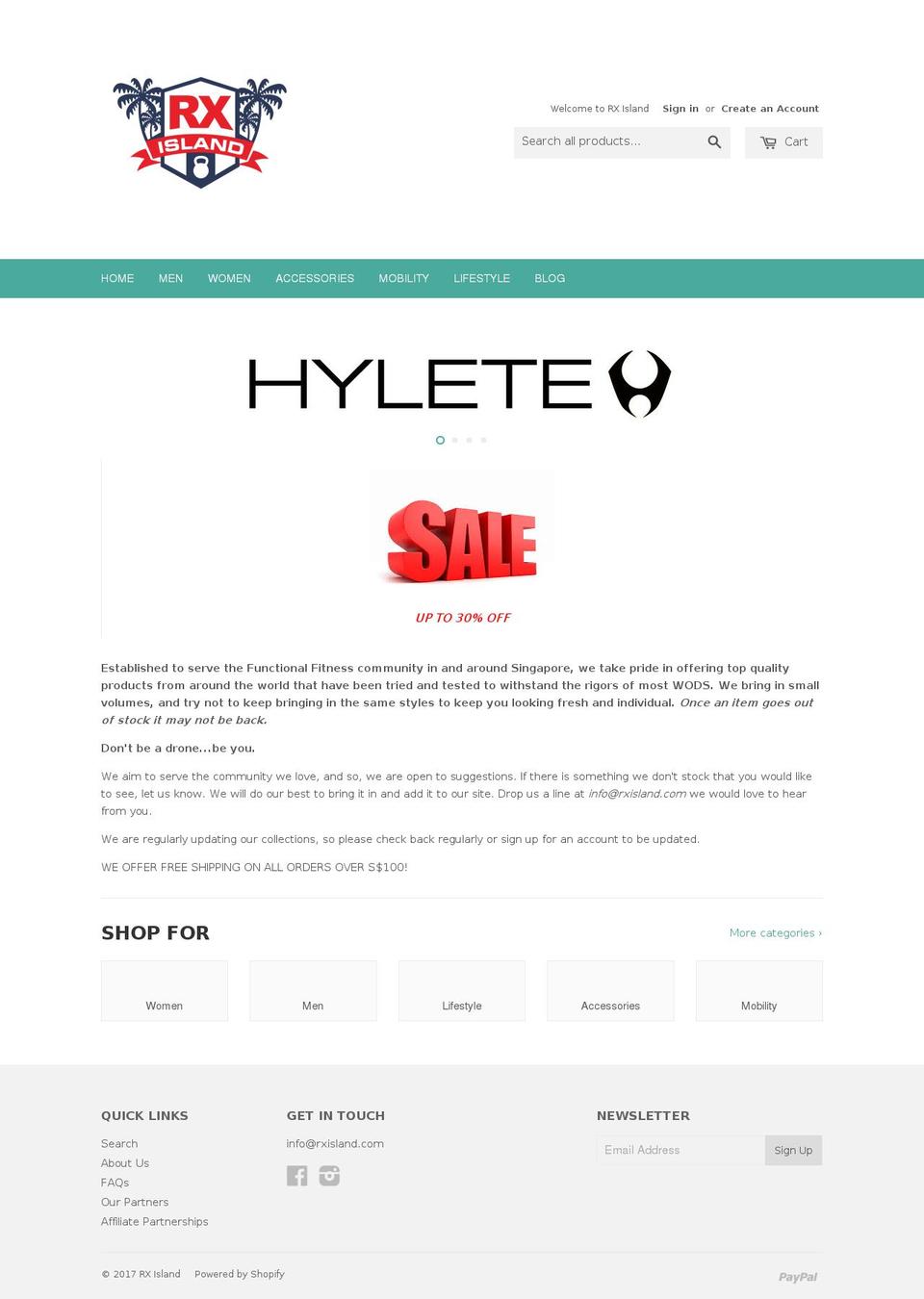 rxisland.com shopify website screenshot