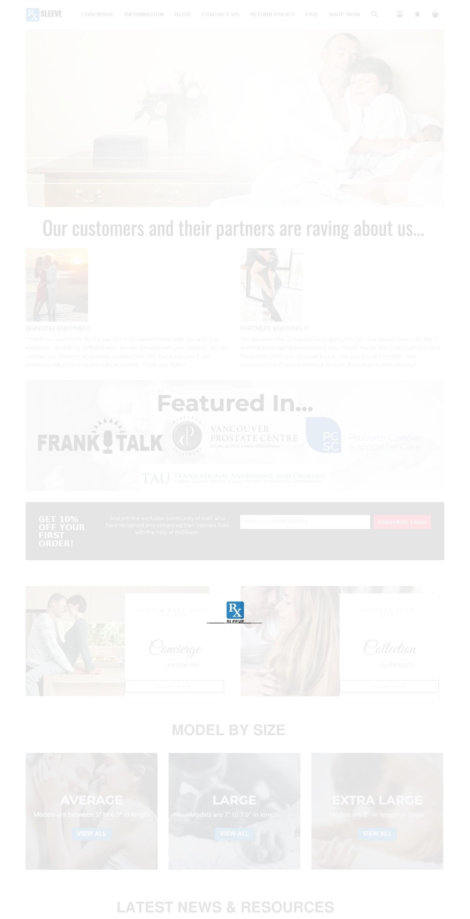 rxsleeves.com — Shopify storefront screenshot