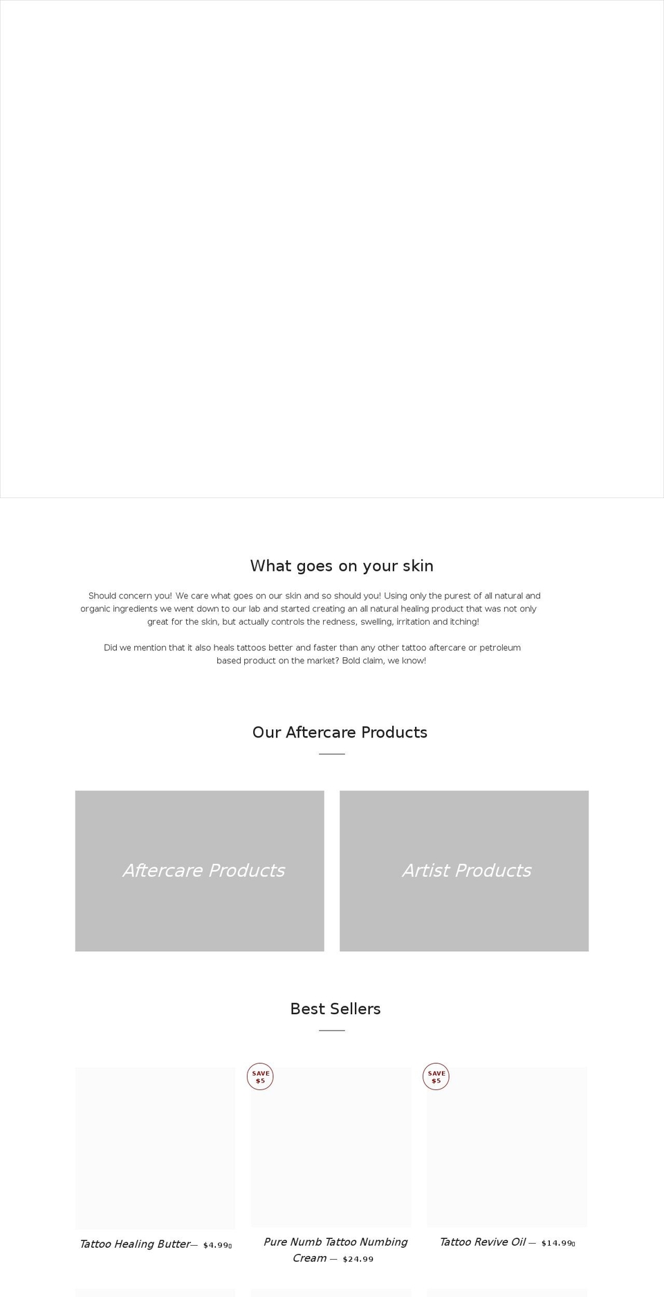 rxtattoocare.com — Shopify storefront screenshot