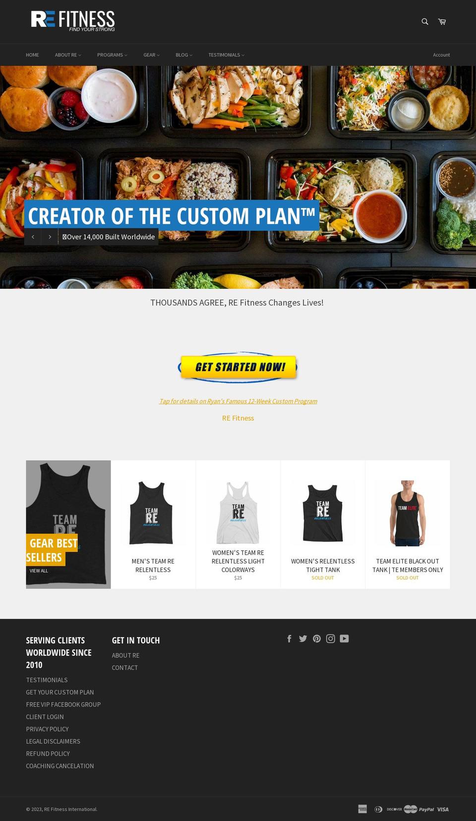 ryanengelfit.com shopify website screenshot