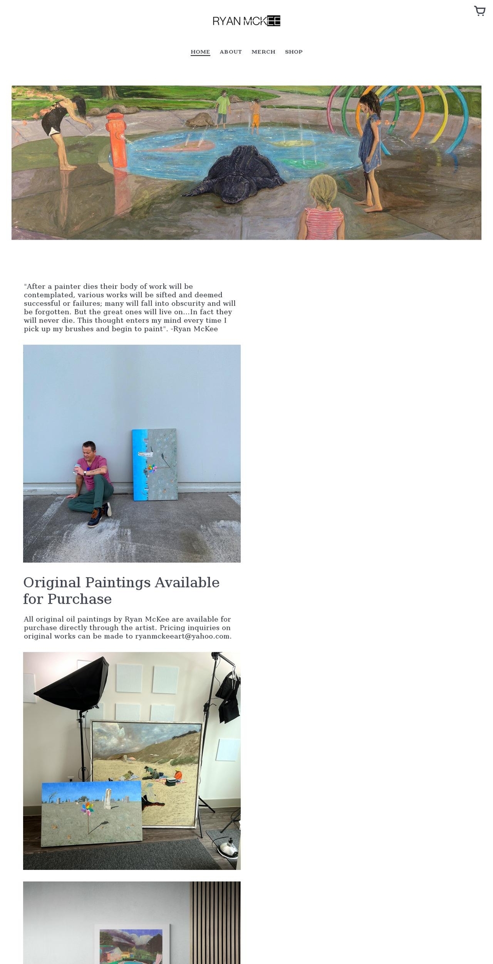 ryanmckeeart.com shopify website screenshot