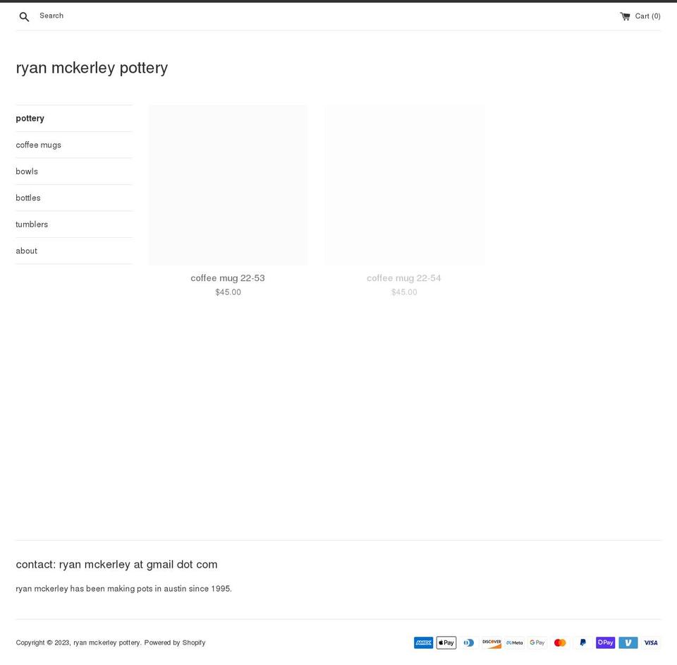 ryanmckerley.com shopify website screenshot