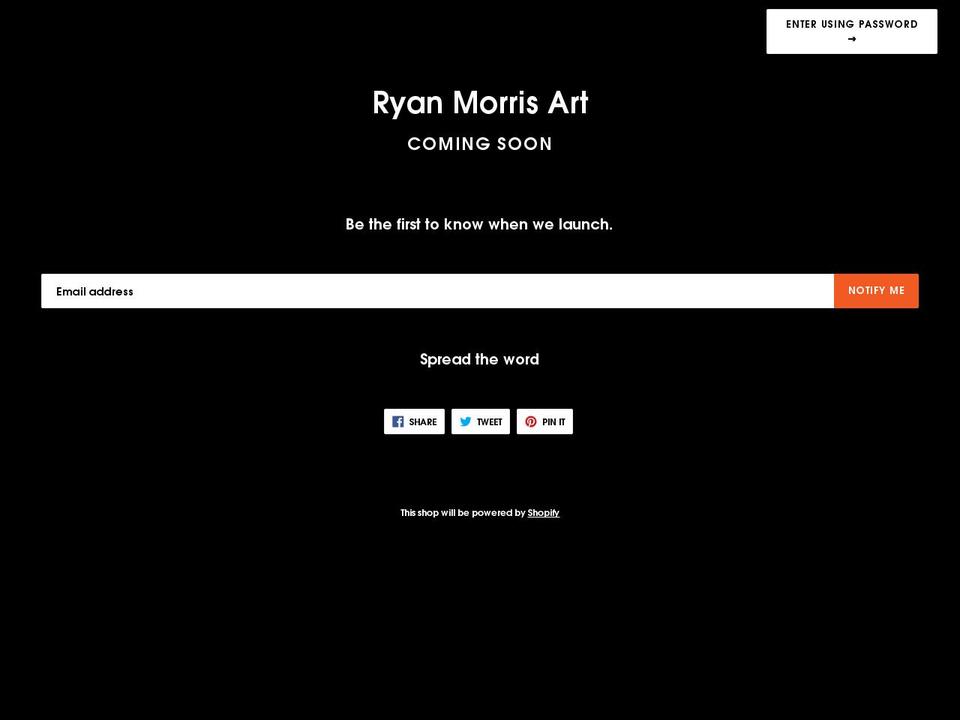 ryanmorrisart.com shopify website screenshot