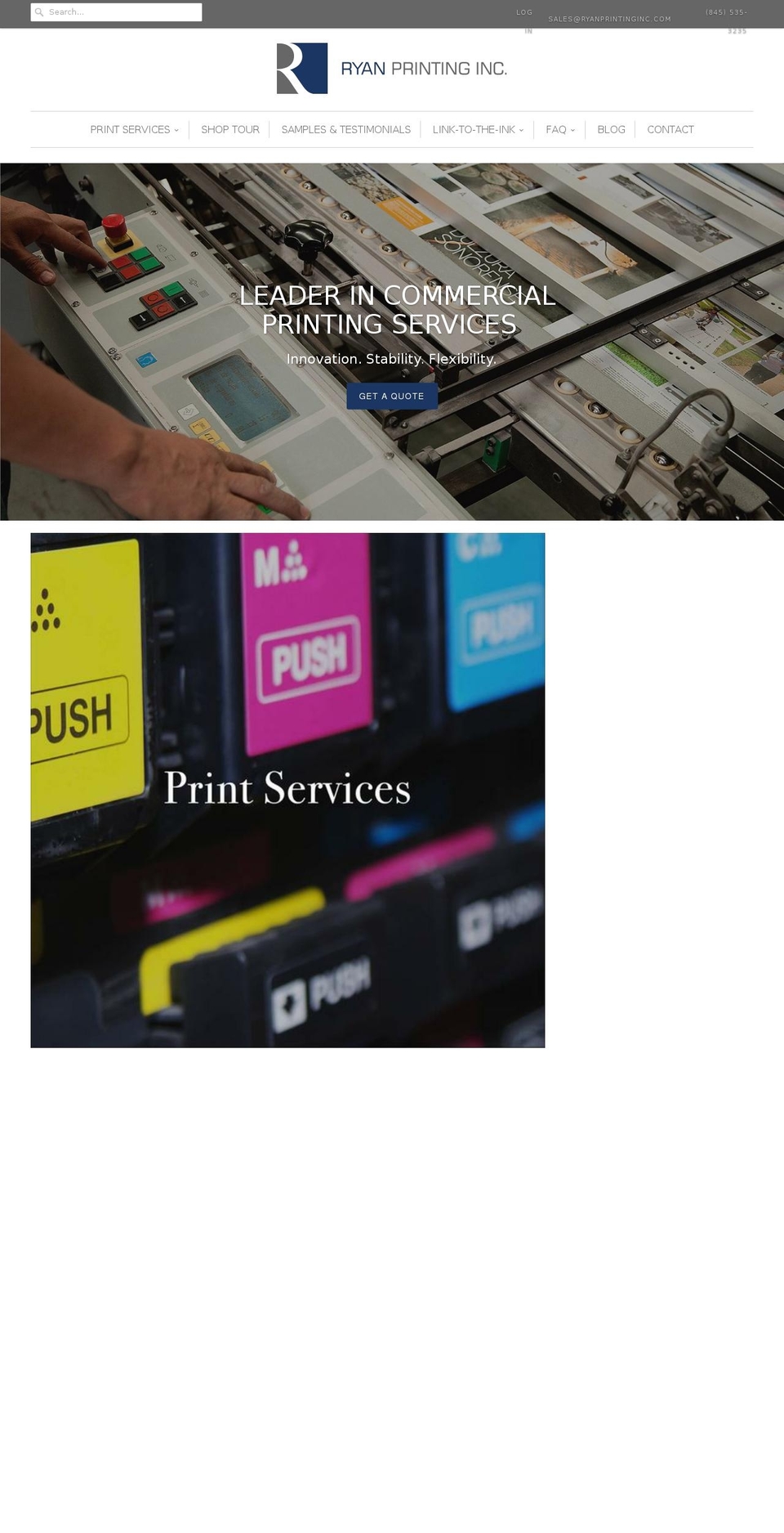 ryanprintinginc.com shopify website screenshot