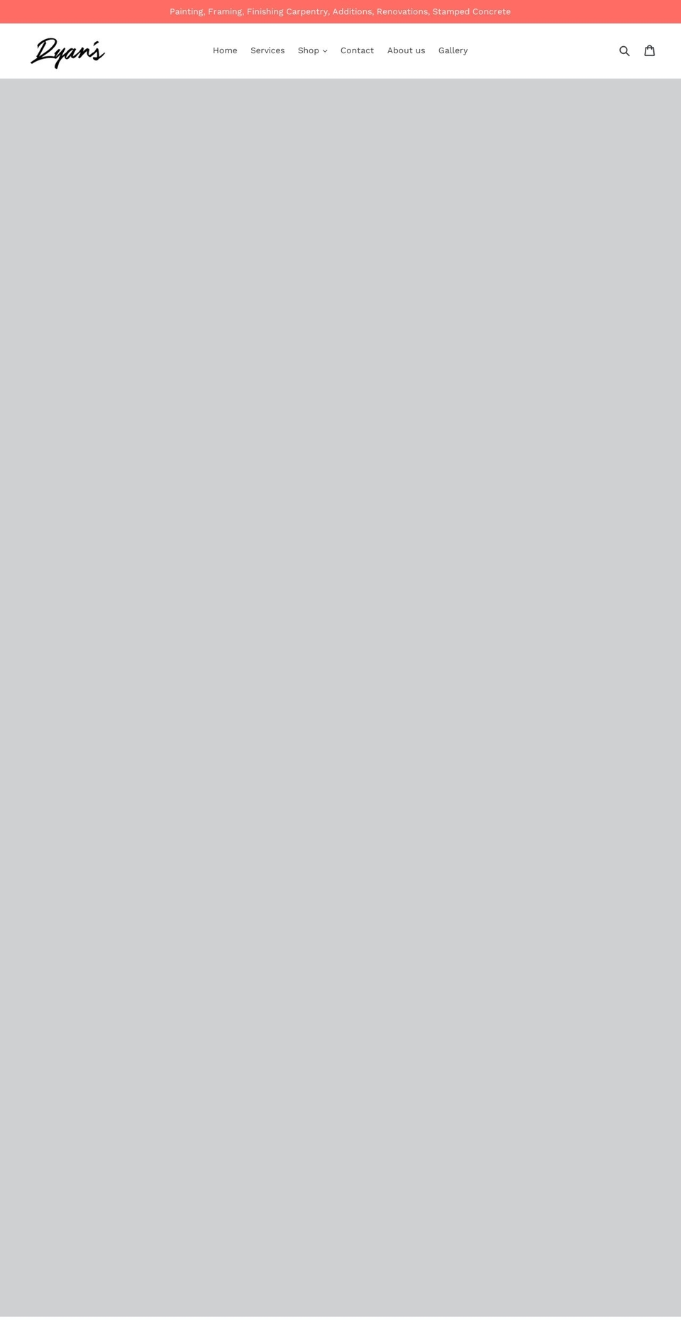 ryanscontracting.com — Shopify storefront screenshot