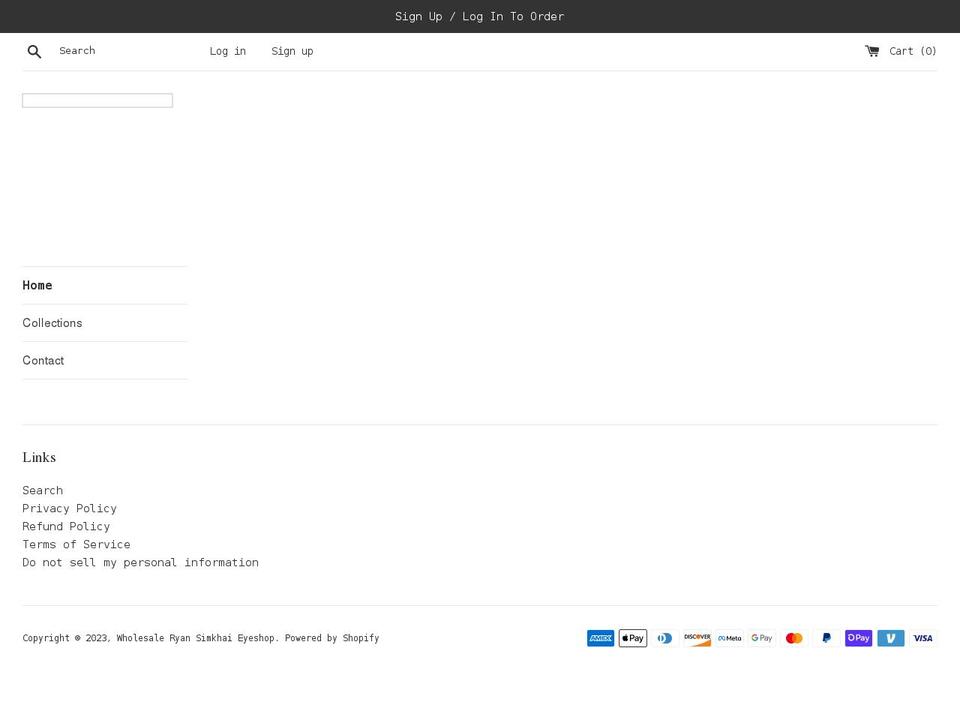 ryansimkhaieyeshopwholesale.com shopify website screenshot
