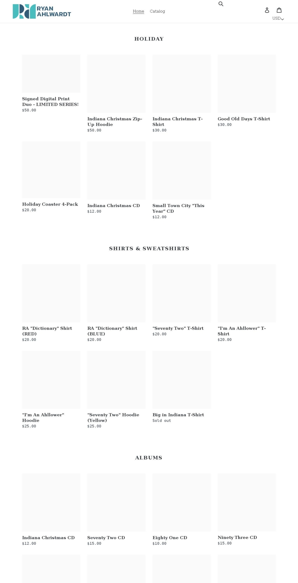 ryansongs-inc.myshopify.com shopify website screenshot