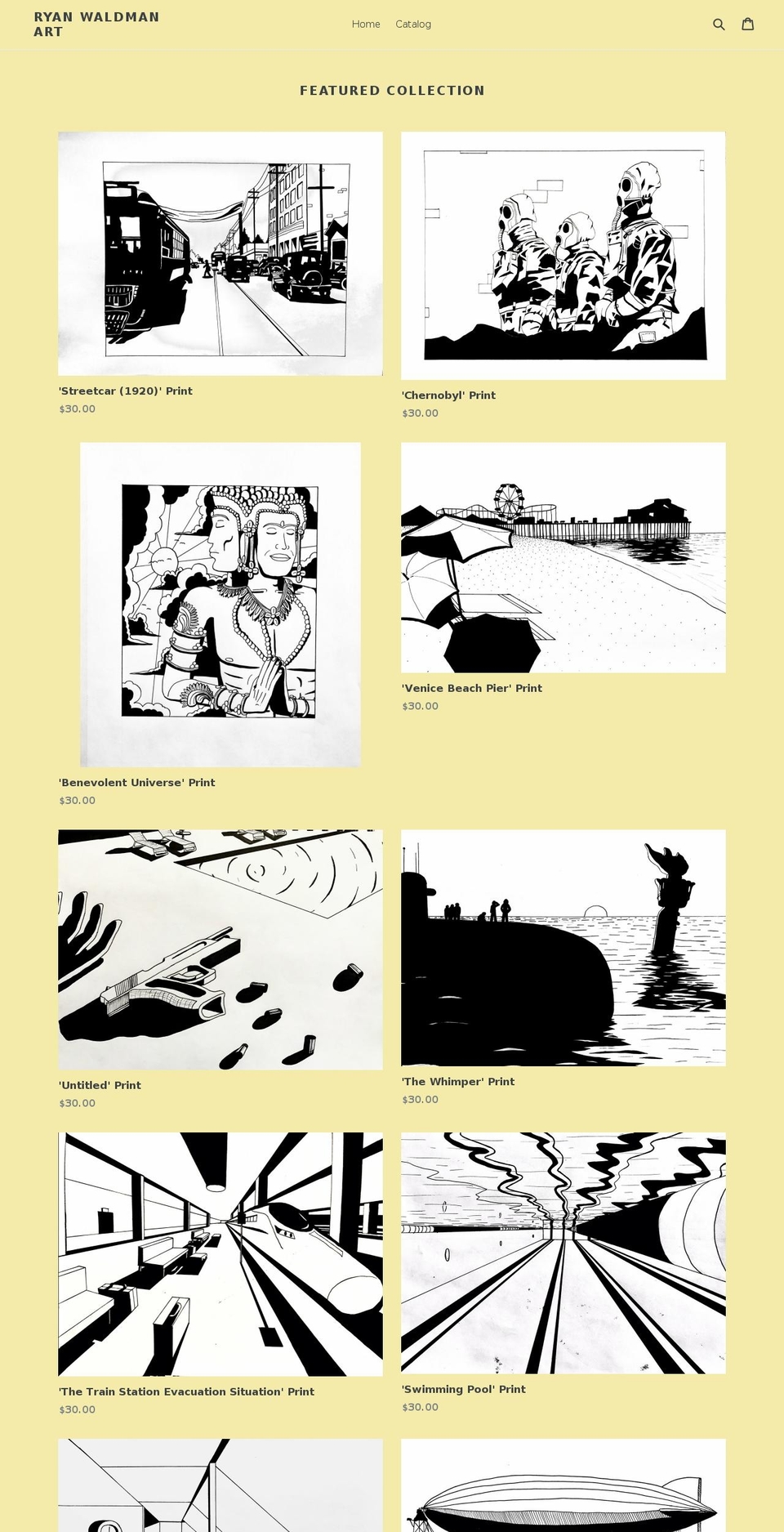 ryanwaldmanart.com — Shopify storefront screenshot
