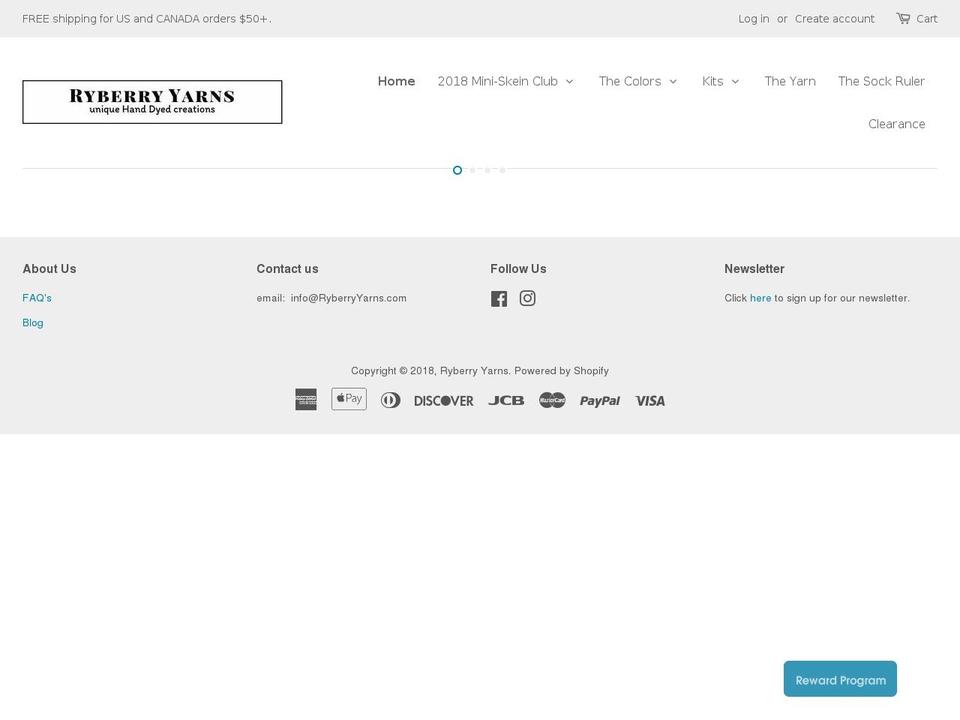 ryberryyarns.com — Shopify storefront screenshot