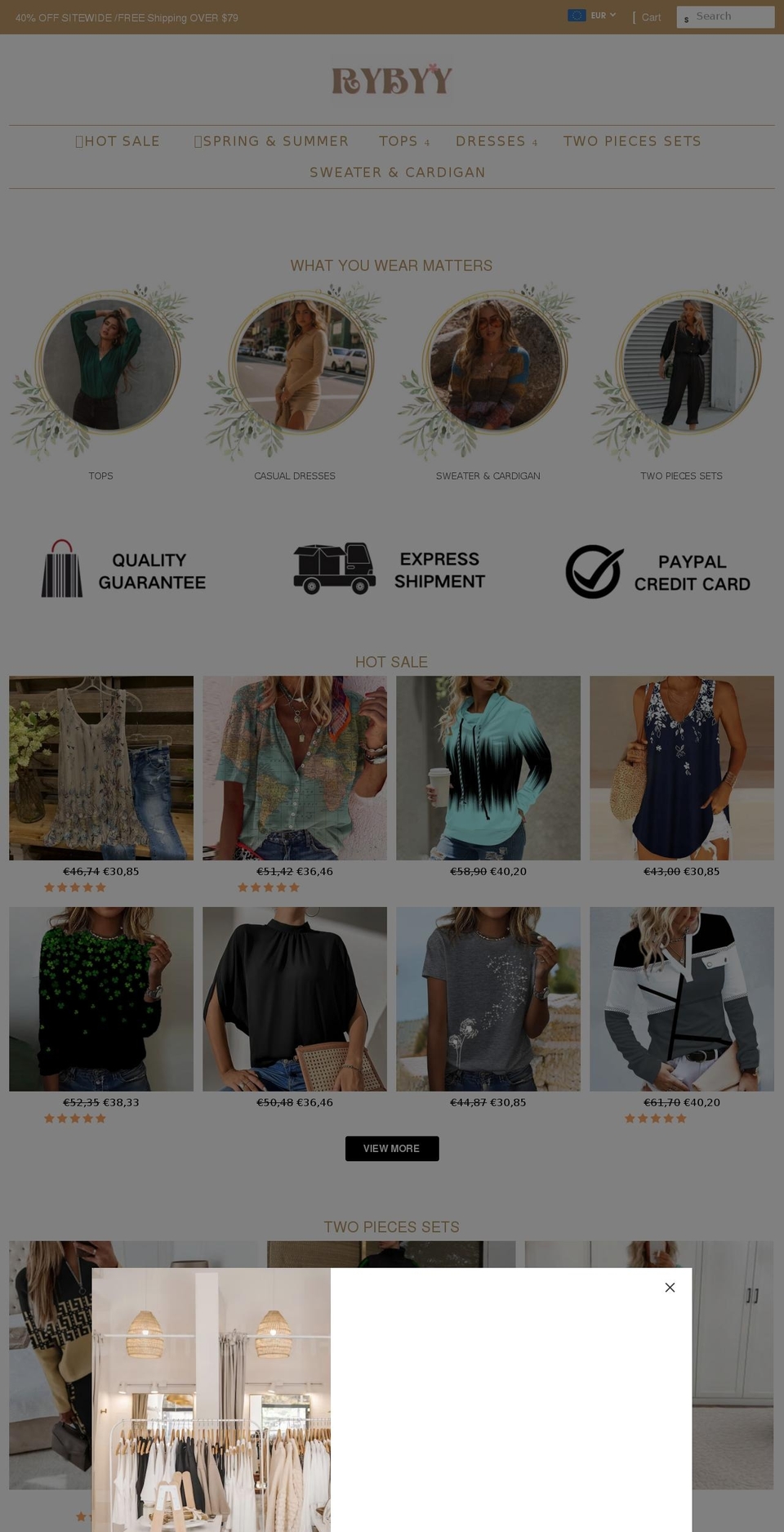 V Shopify theme site example rybyy.com