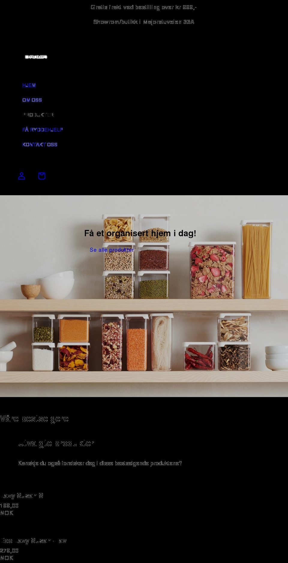 ryddsmart.no shopify website screenshot