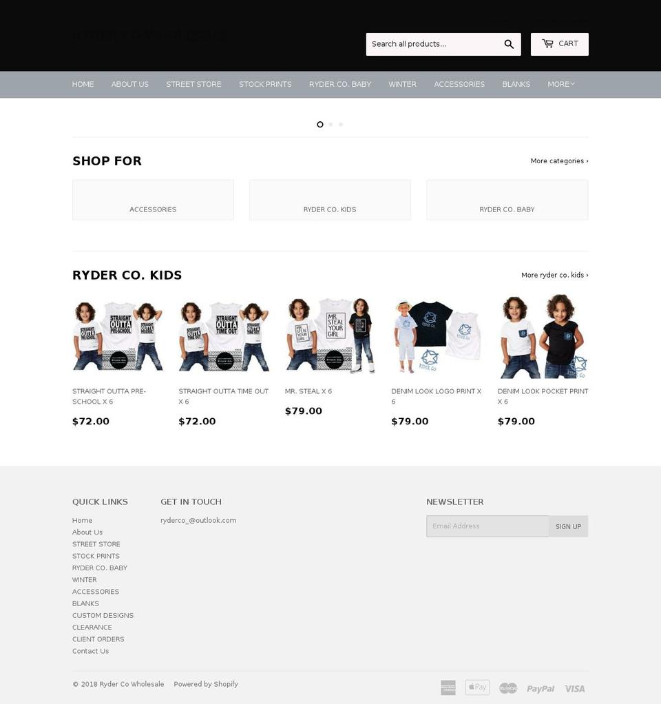 rydercowholesale.com — Shopify storefront screenshot