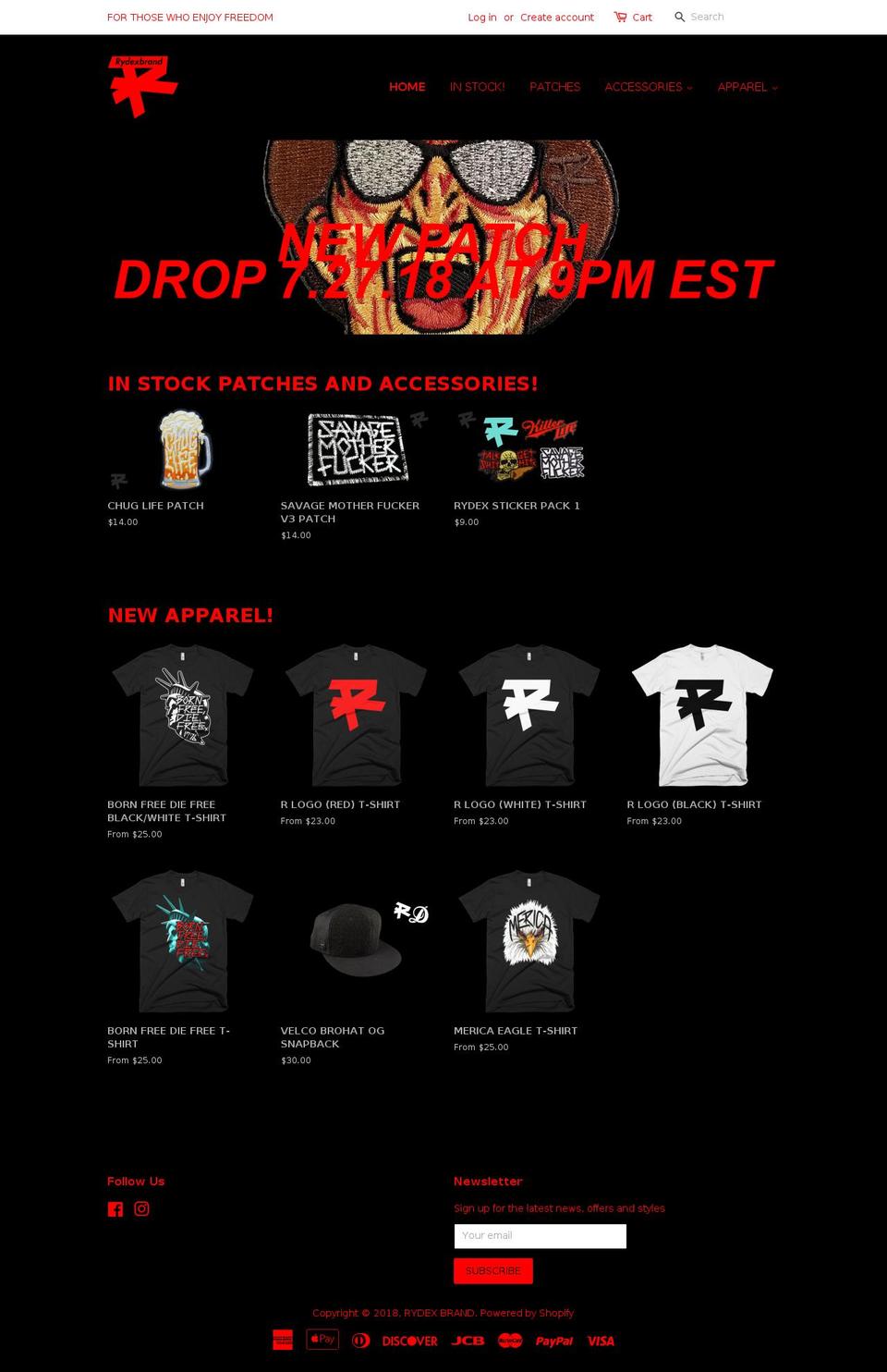 rydexbrand.com shopify website screenshot