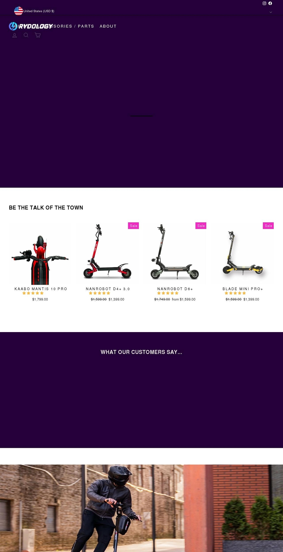 rydology.com shopify website screenshot