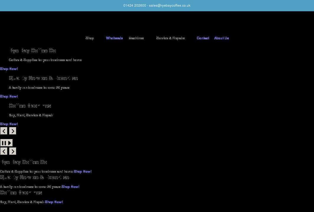 ryebaycoffee.co.uk shopify website screenshot