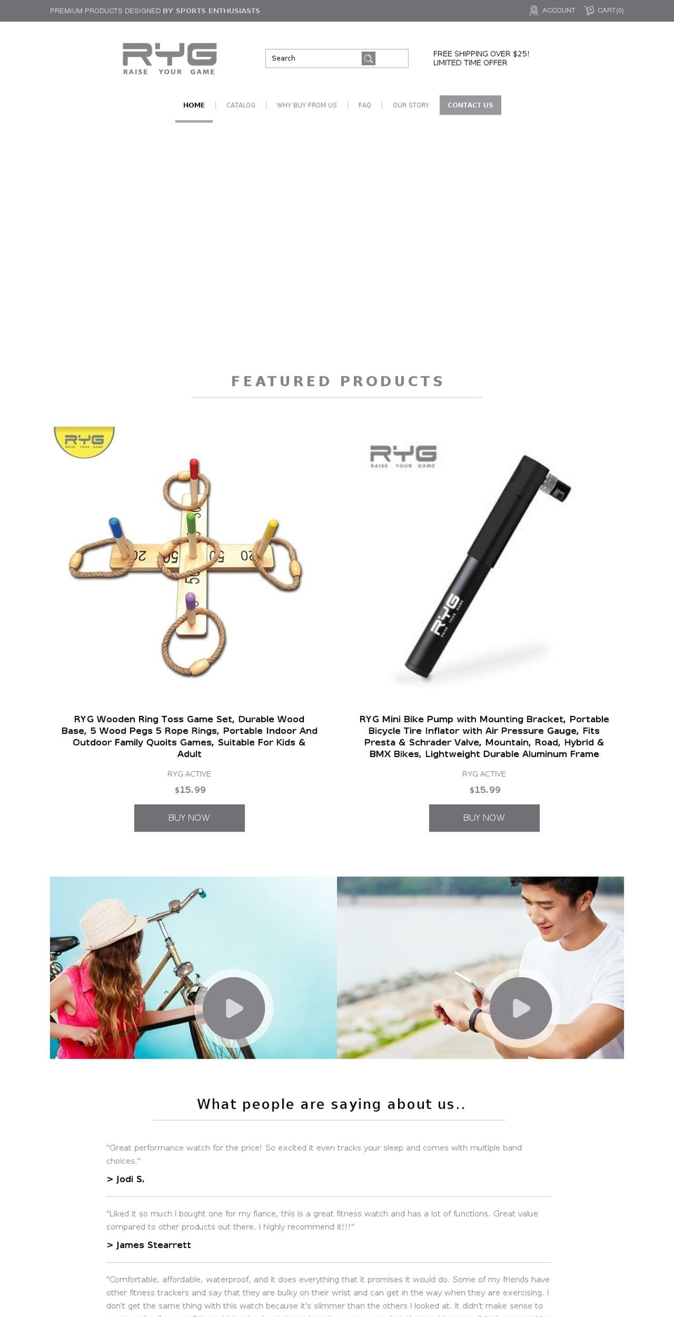 rygactive.com shopify website screenshot