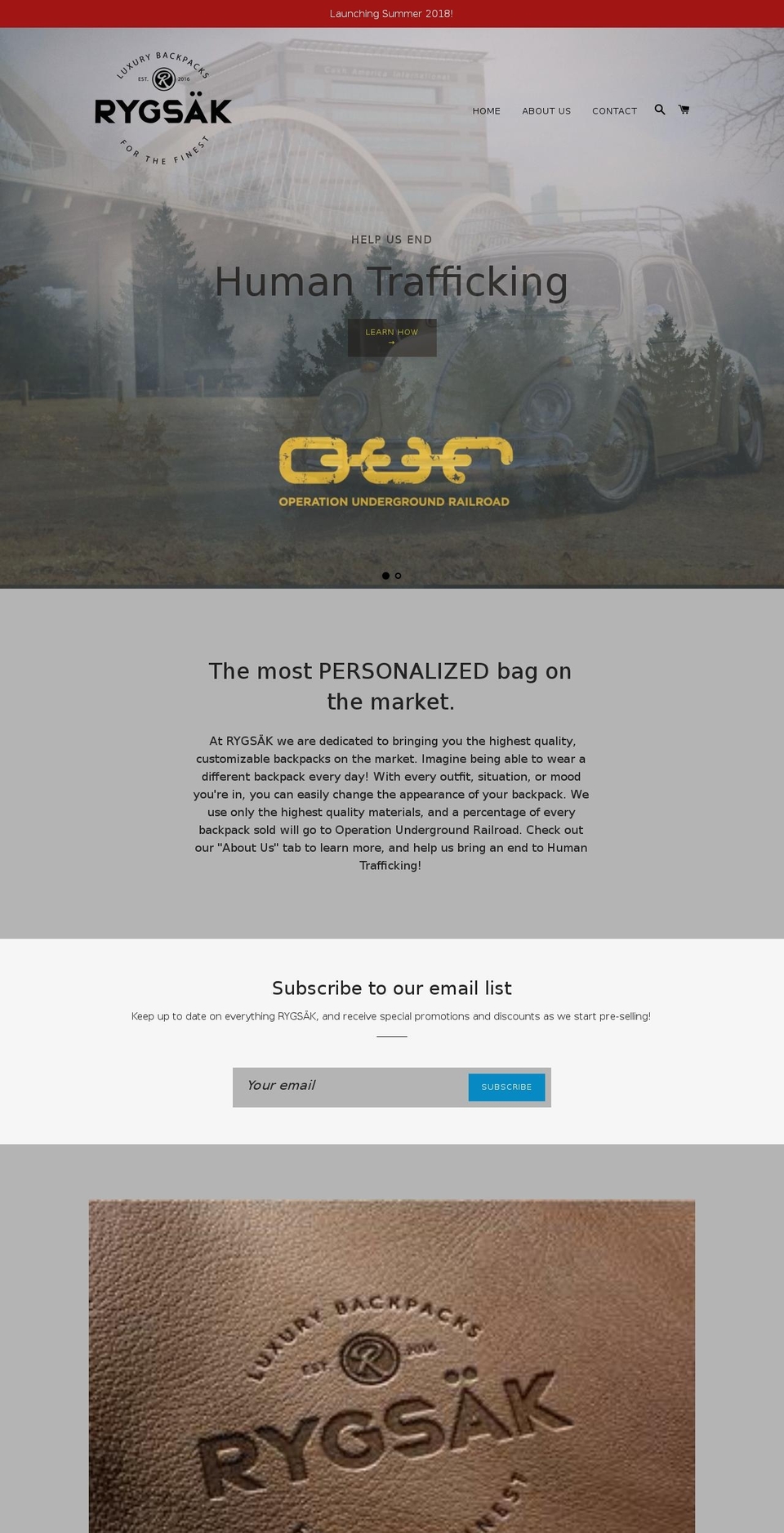 rygsak.com shopify website screenshot