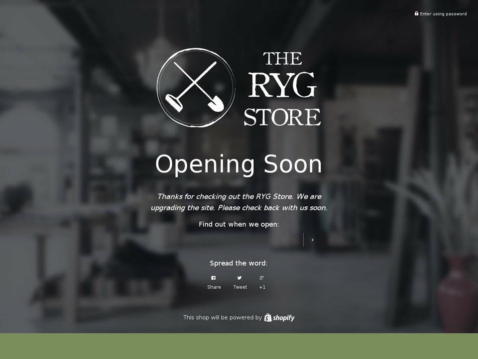 rygstore.com shopify website screenshot