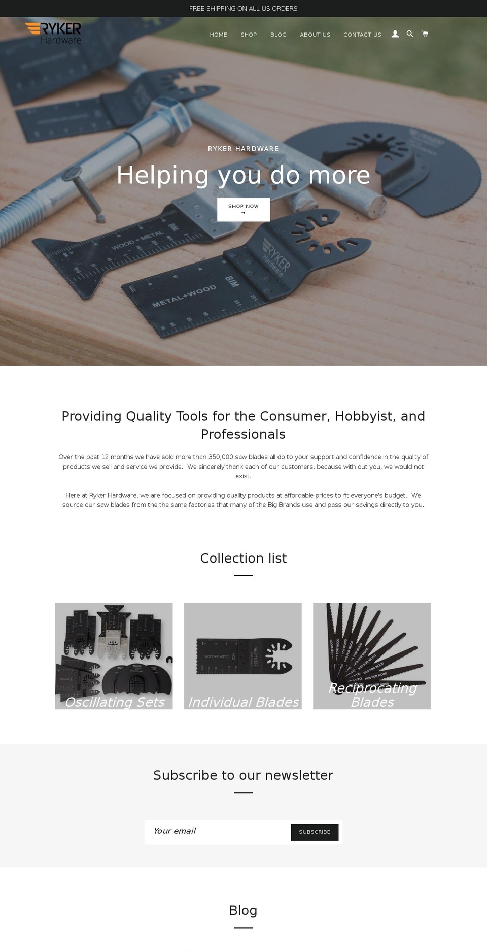 rykerhardware.com shopify website screenshot